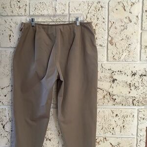EILEEN FISHER  COTTON TWILL STRETCH TAUPE SIDE ZIP STRAIGHT ANKLE PANTS SZ XL